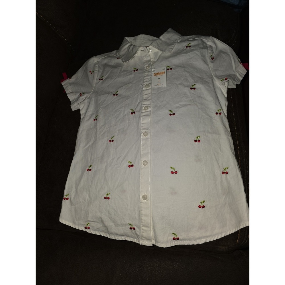 Gymboree cherry cute collared‎ Peter pan top size 12 nwt